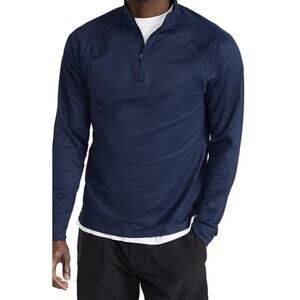 RHONE Perforated Seamless Versatility Pullover Shirt 1/4 Zip •Men XXL• Navy Blue